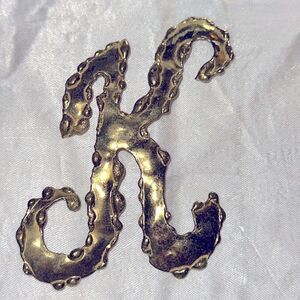 Vintage hammered brass “K”‎